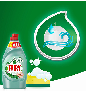 Средство для мытья посуды Fairy "Нежные руки. Чайное дерево и мята", 450мл