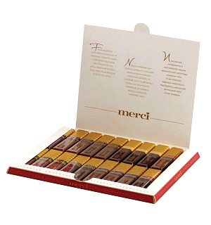 Конфеты шоколадные MERCI (Мерси), ассорти, 250 г, картонная коробка, 015409-35