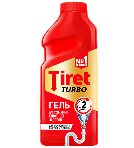 Средство для устранения засоров Tiret "Turbo", гель, 500мл