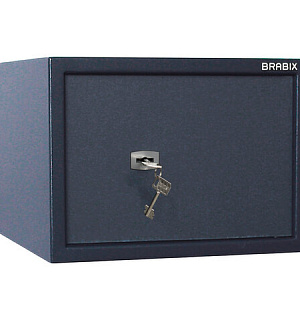 Сейф BRABIX "КМ-310", 310х430х375 мм, 20 кг, ключевой замок + полка, крепление к стене, 291166