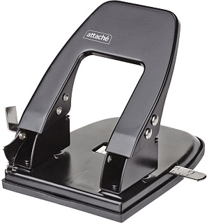 Дырокол Attache до 30 листов, с линейкой, цвет черный