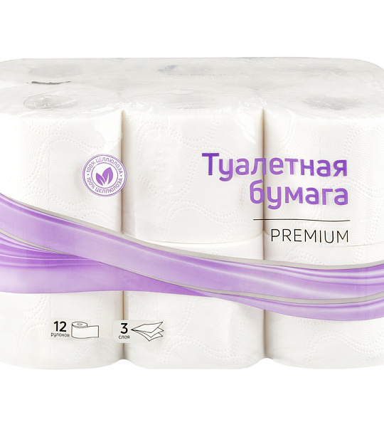 Бумага туалетная OfficeClean, 3-слойная, 12шт., 17м/рул., тиснение, белая