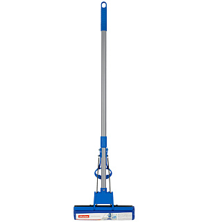 Швабра самоотжимная OfficeClean Professional с губ.насадкой, ПВА 27см, ролик. отжим, телеск. ручка 70-125