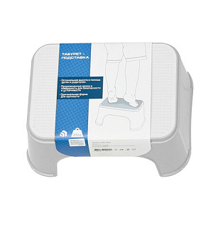 Стремянка-табурет-подставка 1 ступень, пластиковая, 16х34х26см, нагрузка 200кг, цвет, 434150065