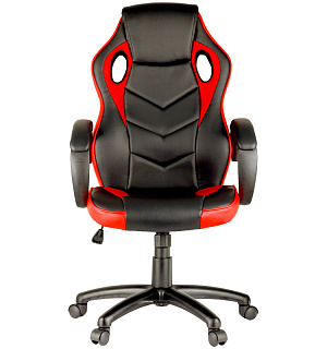 Кресло игровое Helmi HL-S07 "Boost", экокожа/ткань черная/красная