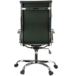 Кресло руководителя Helmi HL-E17 "Slim", экокожа черная, хром