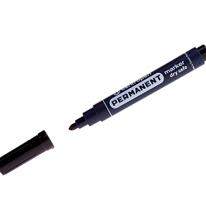 Маркер перманентный Centropen "8510" черный, пулевидный, 2,5мм, устойчив к высыханию