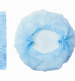 Шапочка-берет Шарлотта "Плиссе" ГЕКСА комплект 25 шт. спанбонд 18 г/м2, бирюзовая