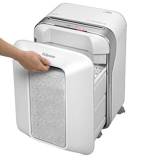 Уничтожитель (шредер) FELLOWES LX201, 5 уровень секретности, 2x12 мм, 12 листов, 22 л, белый, FS-50501