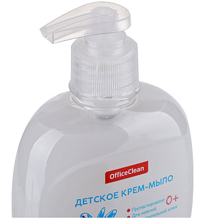Мыло-крем жидкое OfficeClean "Детское" с ромашкой, антибактериальное, с дозатором, 300мл