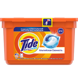 Капсулы для машинной стирки Tide "Альпийская свежесть", 3в1 Pods, 12шт.*24,8г 4084500569478 (ПОД ЗАКАЗ)