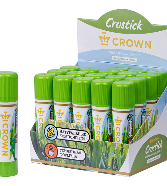 Клей-карандаш Crown "Expert", 15г, ПВП