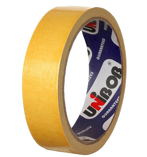 Клейкая лента двухсторонняя  UNIBOB 25мм х 10м (полипропилен)