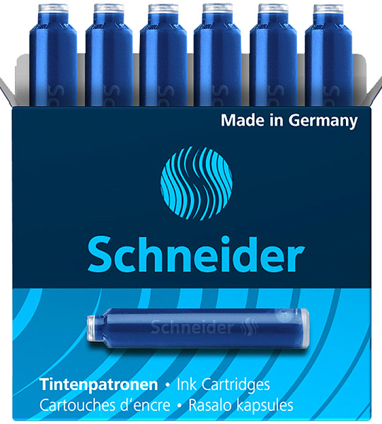 Картриджи чернильные Schneider кобальтовый синий, 6шт., картонная коробка