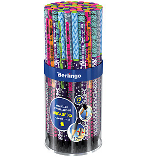 Карандаш ч/г Berlingo "Arcade XS" HB, круглый, черное дерево, заточен