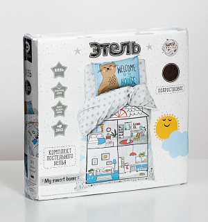 Постельное бельё «Этель» 1.5 сп My sweet home 143*215 см, 150*214 см, 50*70 см -1 шт,100% хл, бязь