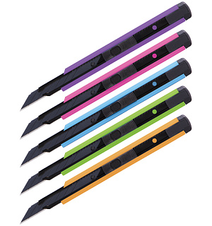 Нож канцелярский 9мм Berlingo "Color Zone", черное лезвие,auto-lock, металл. направл.,ассорти, евро