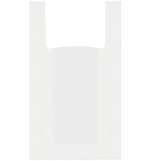 Пакет-майка OfficeClean, ПНД, 28+14*50см, 12мкм, белый