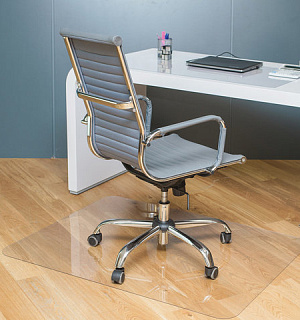 Коврик защитный напольный BRABIX, поликарбонат, 90х120 см, глянец, толщина 1 мм, 604845