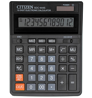 Калькулятор настольный ПОЛНОРАЗМЕРНЫЙ CITIZEN бухг.SDC-444S 12 разр. DP