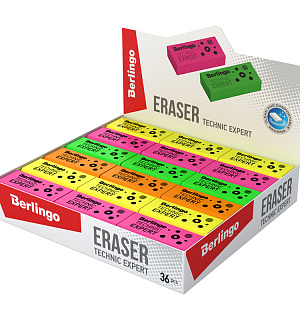Ластик Berlingo "Technic Expert", прямоугольный, цвета ассорти, 40*18*11мм
