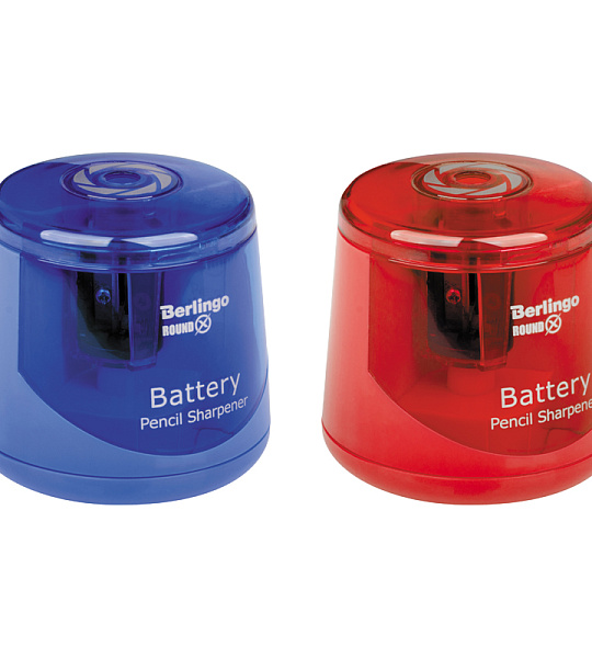 Точилка электрическая Berlingo "RoundX" 1 отверстие, с контейнером, круглая, ПВХ-коробка, европодвес