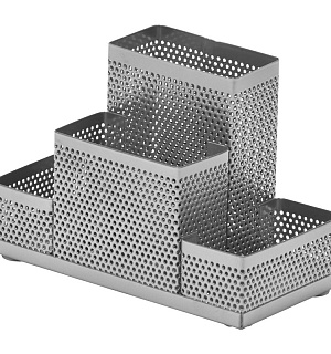 Подставка Attache 4х секц. для канц.прин.Башня ,мет.сет,160х110х80мм(сереб)