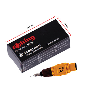 Пишущий элемент для изографа Rotring 0,2мм, картон. упаковка