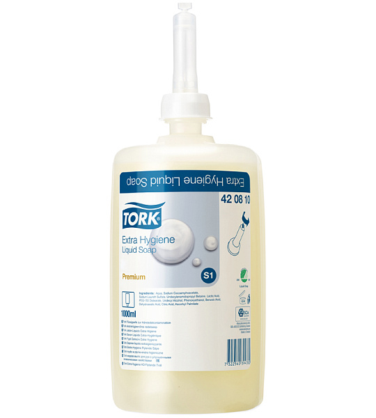 Картридж с жидким мылом Tork "Premium"(S1), улучшен. гигиен. св-ва(для кода 128245, 221680), 1л 420810 (ПОД ЗАКАЗ)