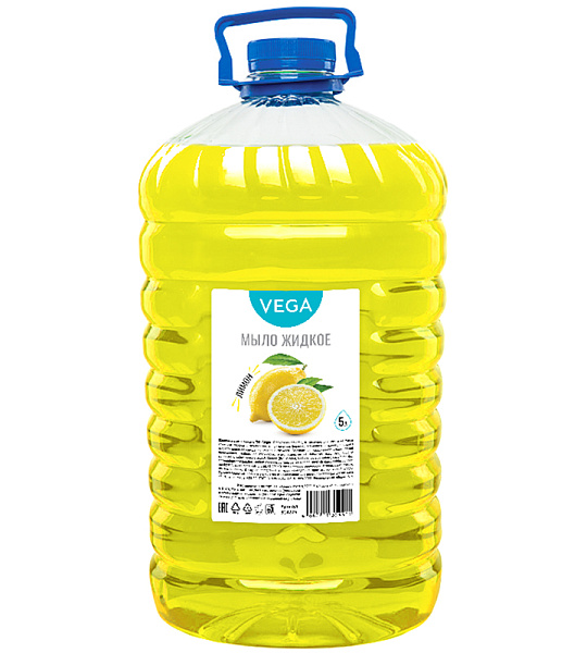 Мыло жидкое Vega "Лимон", ПЭТ, 5л