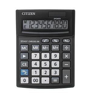 Калькулятор настольный Citizen Business Line CMB1001-BK, 10 разрядов, двойное питание, 102*137*31мм, черный