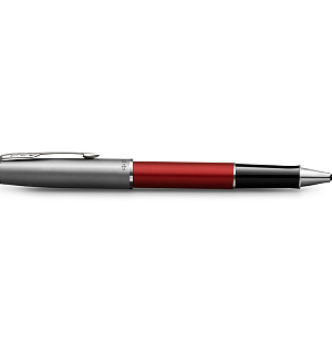 Ручка-роллер Parker "Sonnet Sand Blasted Metal&Red Lacquer" черная, 0,8мм, подарочная упаковка