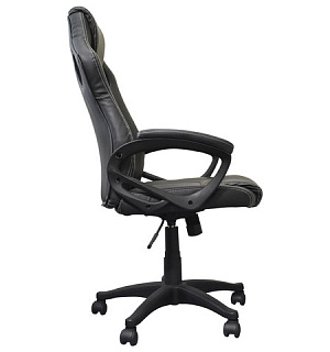 Кресло компьютерное BRABIX "Rider Plus EX-544" КОМФОРТ, экокожа, черное/серое, 531582