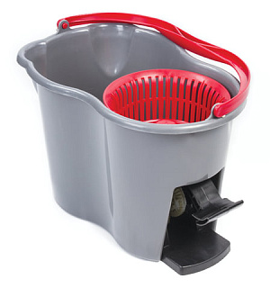 Набор для уборки LAIMA, ведро 14 л/7 л с отжимом и педалью, швабра с круглой насадкой (2 шт., кольцо), 603622