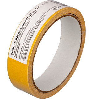 Клейкая лента  двухсторонняя 25мм х10м, полипропилен