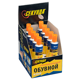 Клей Секунда, обувной, водостойкий, 30мл