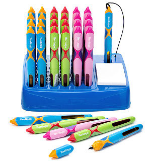 Ручка перьевая детская Berlingo "Hybrid", синяя+1 ручка-тестер с блокнотом, ассорти