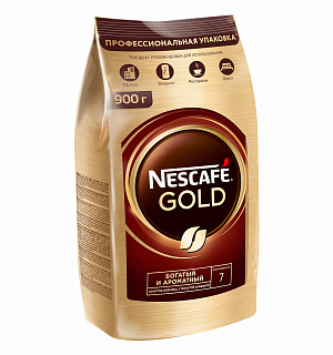 Кофе молотый в растворимом NESCAFE (Нескафе) "Gold", сублимированный, 900 г, мягкая упаковка, 01968, 12348493