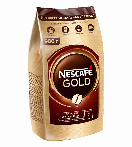 Кофе молотый в растворимом NESCAFE (Нескафе) "Gold", сублимированный, 900 г, мягкая упаковка, 01968, 12348493