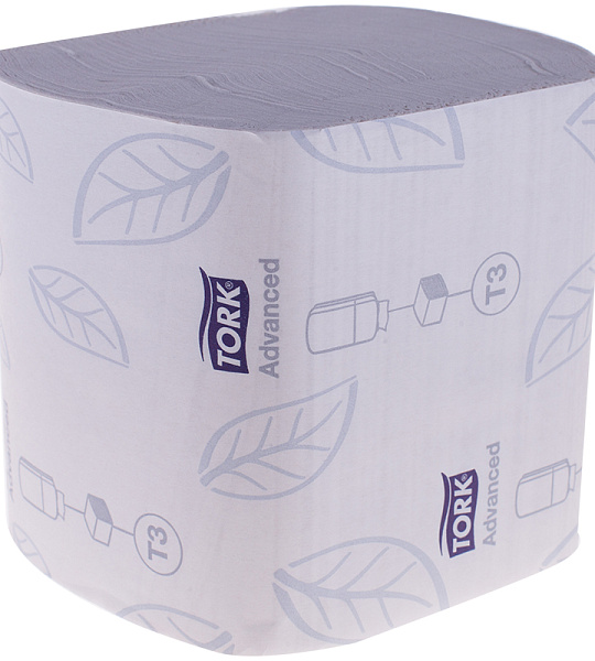Бумага туалетная листовая Tork "Advanced"(ZZ-сл)(T3) 2-слойная, 242лист/пач, белая