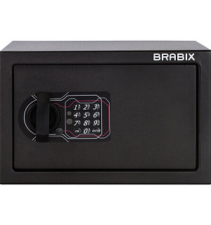 Сейф мебельный BRABIX "SF-200EL", 200х310х200 мм, электронный замок, черный, 291145, S103BR211214