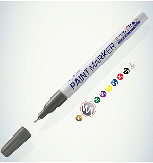 Маркер-краска MunHwa "Extra Fine Paint Marker" серебро, 1мм, нитро-основа