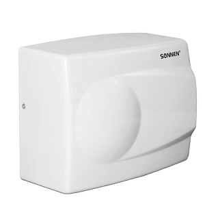 Сушилка для рук SONNEN HD-298, 1500 Вт, металлический корпус, антивандальная, белая, 604193