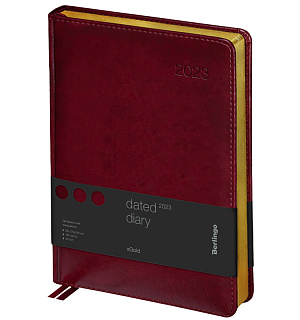Ежедневник датированный 2023г., А4-(B5), 184л., кожзам, Berlingo "xGold", зол. срез, бордовый