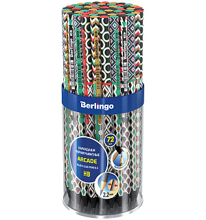 Карандаш ч/г Berlingo "Arcade" HB, круглый, черное дерево, заточен