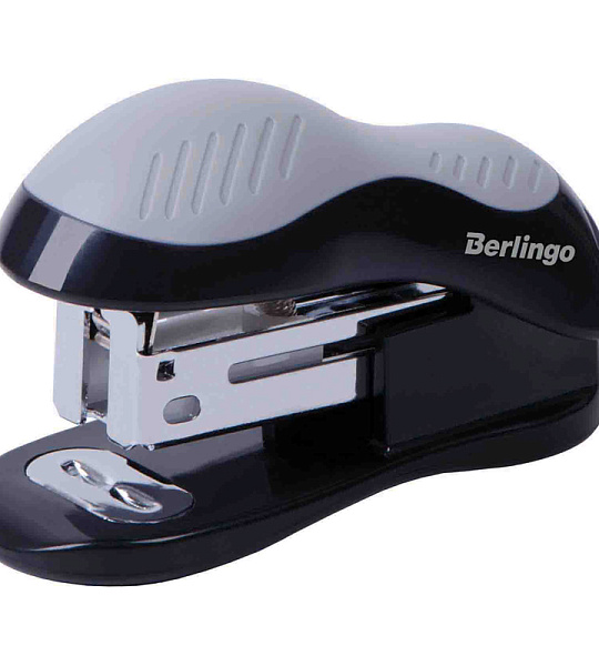 Мини-степлер №24/6, 26/6 Berlingo "Office Soft" до 15л., черный
