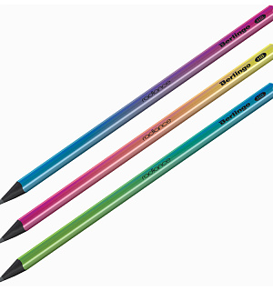 Карандаш ч/г Berlingo "Radiance" HB, трехгранный, черное дерево, заточен