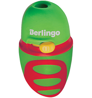 Точилка пластиковая Berlingo "Riddle" 1 отверстие, контейнер, c регулятором заточки грифеля, ассорти