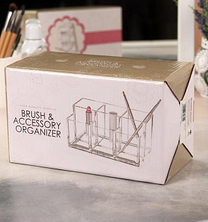 Органайзер для хранения маникюрных/косметических принадлежностей, 6 секций, 18,5 × 10,6 × 9 см, цвет прозрачный