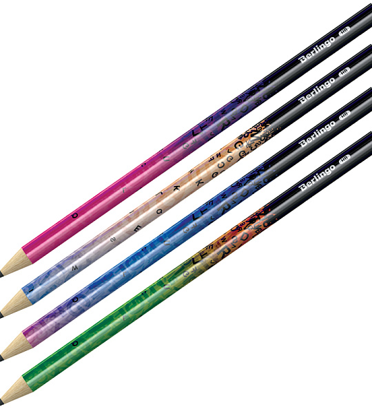 Карандаш ч/г Berlingo "xFiles" HB, круглый, заточен., ассорти